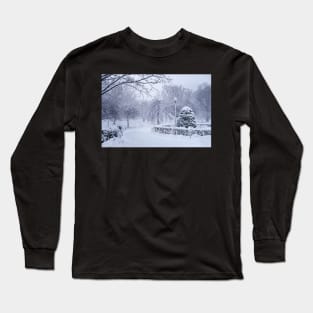 Boston MA Winter Wonderland Boston Public Garden Long Sleeve T-Shirt